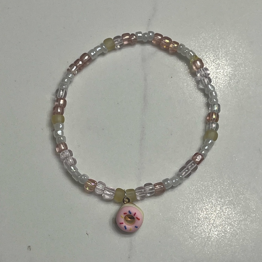 Beaded Bracelet with Donut Charm